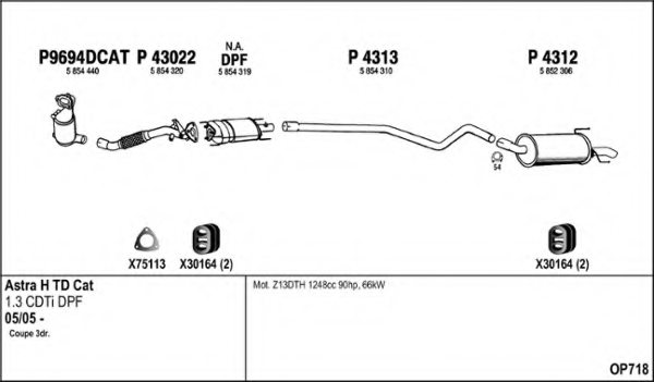 FENNO OP718 Exhaust System